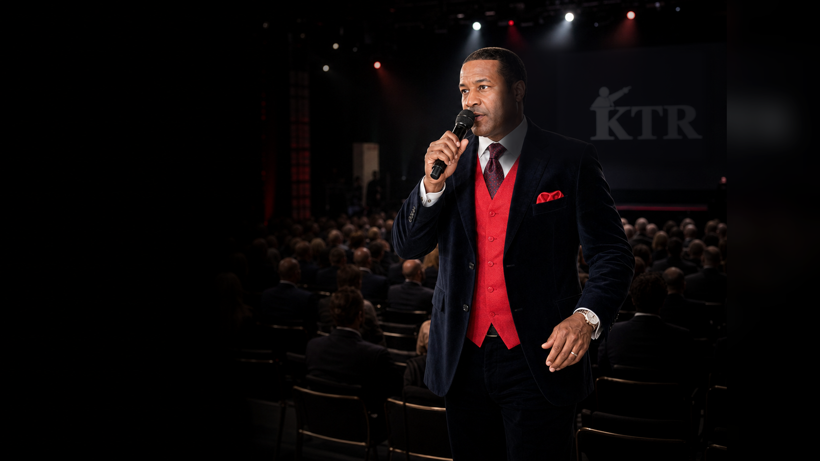 Kevin T. Robertson speaking on stage